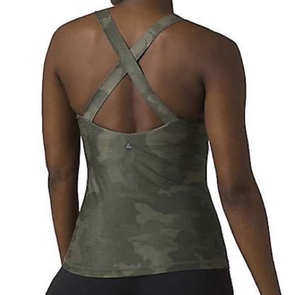 Prana Layna Bra Tank Sage Green Camo - Picture 2 of 8